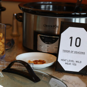 Guadalupe Shrine Chili Cookoff contestant crock pot chili winning name: Terror of Deacons Guadalupe Shrine Chili Cookoff contestant crock pot chili winning creative name, Terror of Deacons