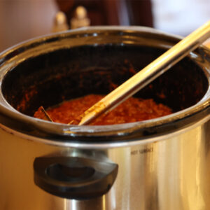 Ladled chili left no leftovers Ladled chili left no leftovers