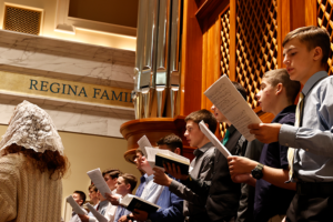Chant Camp students singing in the Guadalupe Shrine Choir Loft Chant Camp students singing in the Guadalupe Shrine Choir Loft