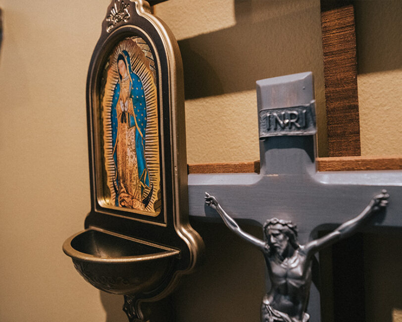 Our Lady of Guadalupe holy water font Our Lady of Guadalupe holy water font