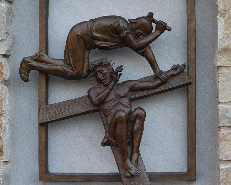 Guadalupe Shrine Stations of the Cross - Christ nailed to the Cross Guadalupe Shrine Stations of the Cross - Christ nailed to the Cross