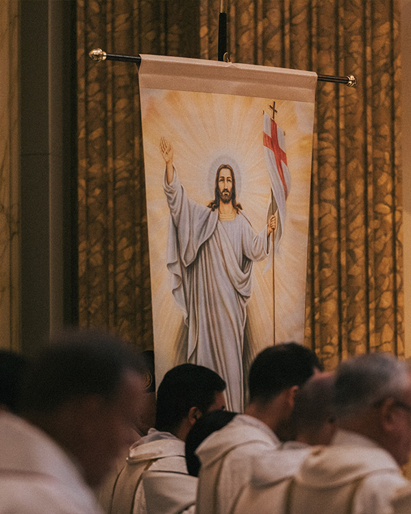 Image of Christ's resurection at equestrian order of the Holy Sepluchre event at the Shrine Image of Christ's resurection at equestrian order of the Holy Sepluchre event at the Shrine