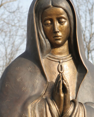 Mary's merciful gaze Guadalupe Shrine Plaza Statue Mary's merciful gaze Guadalupe Shrine Plaza Statue