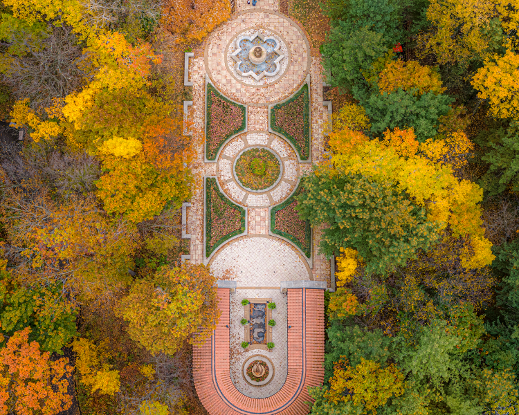Memorial to the Unborn aerial view in the fall Memorial to the Unborn aerial view in the fall