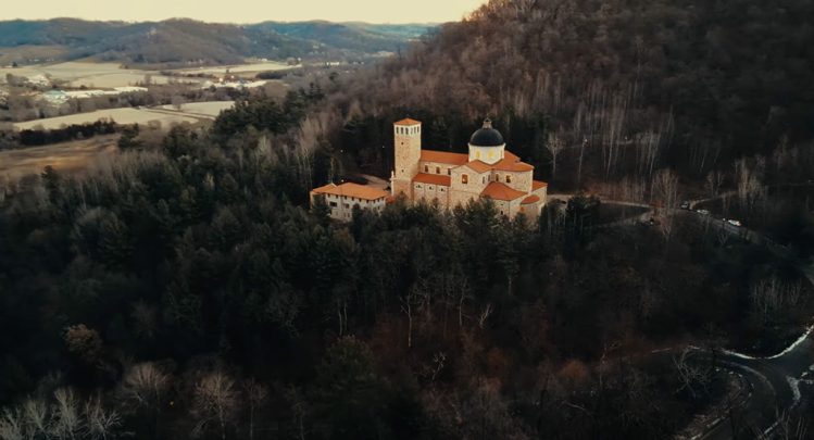Aerial view of the Shrine Our Lady Guadalupe in La Crosse, Wisconsin.