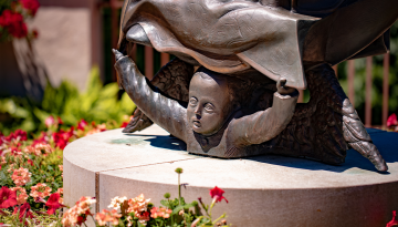 Flower World Prophecy Statue of Our Lady of Guadalupe from La Crosse Wisconsin
