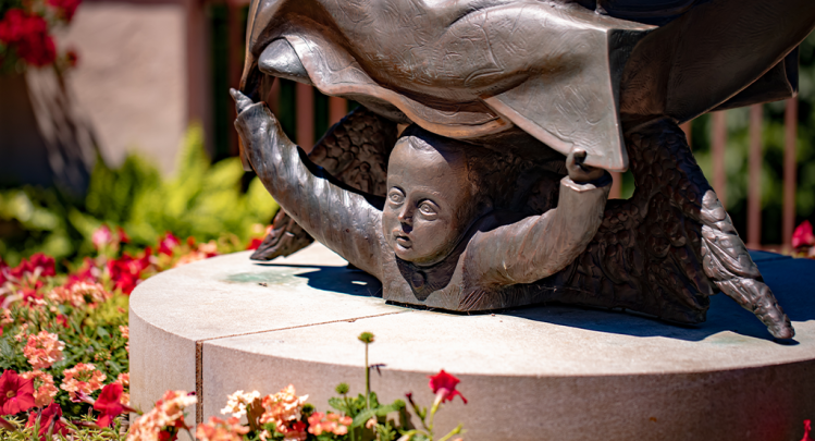 Flower World Prophecy Statue of Our Lady of Guadalupe from La Crosse Wisconsin