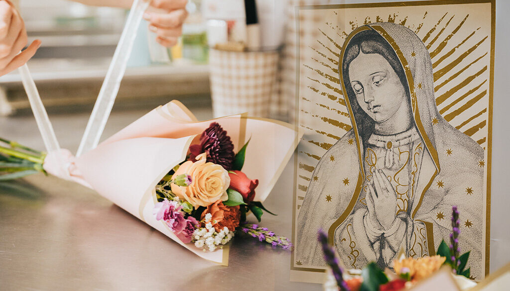 Flowers for Mary from the Shrine of Our Lady of Guadalupe Flower and Gift Shop Unique Bouquet