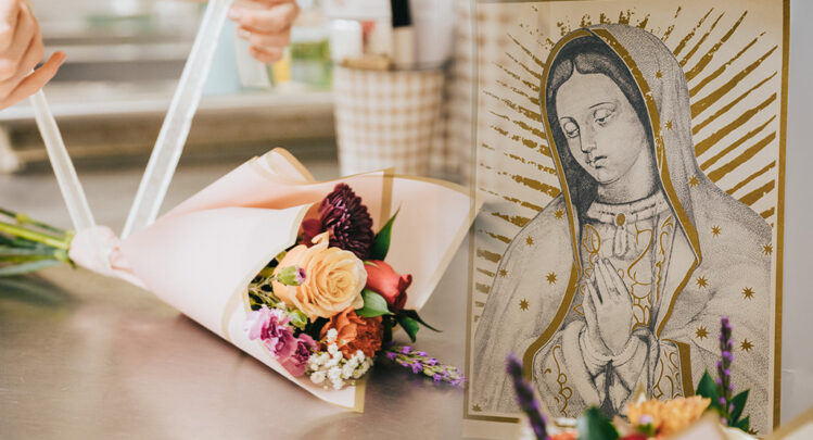 Flowers for Mary from the Shrine of Our Lady of Guadalupe Flower and Gift Shop Unique Bouquet