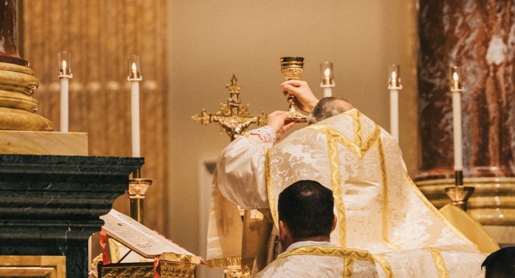 The Most Precious Blood of Christ in the Chalice Mass offered by Cardinal Burke at the Shrine of Our Lady of Guadalupe