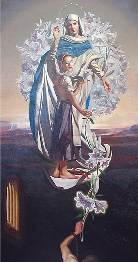 Pintura del altar de Santa María Goretti